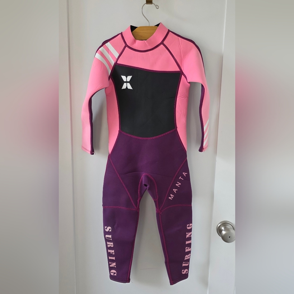 Girls Pink and Purple Surfing One Piece